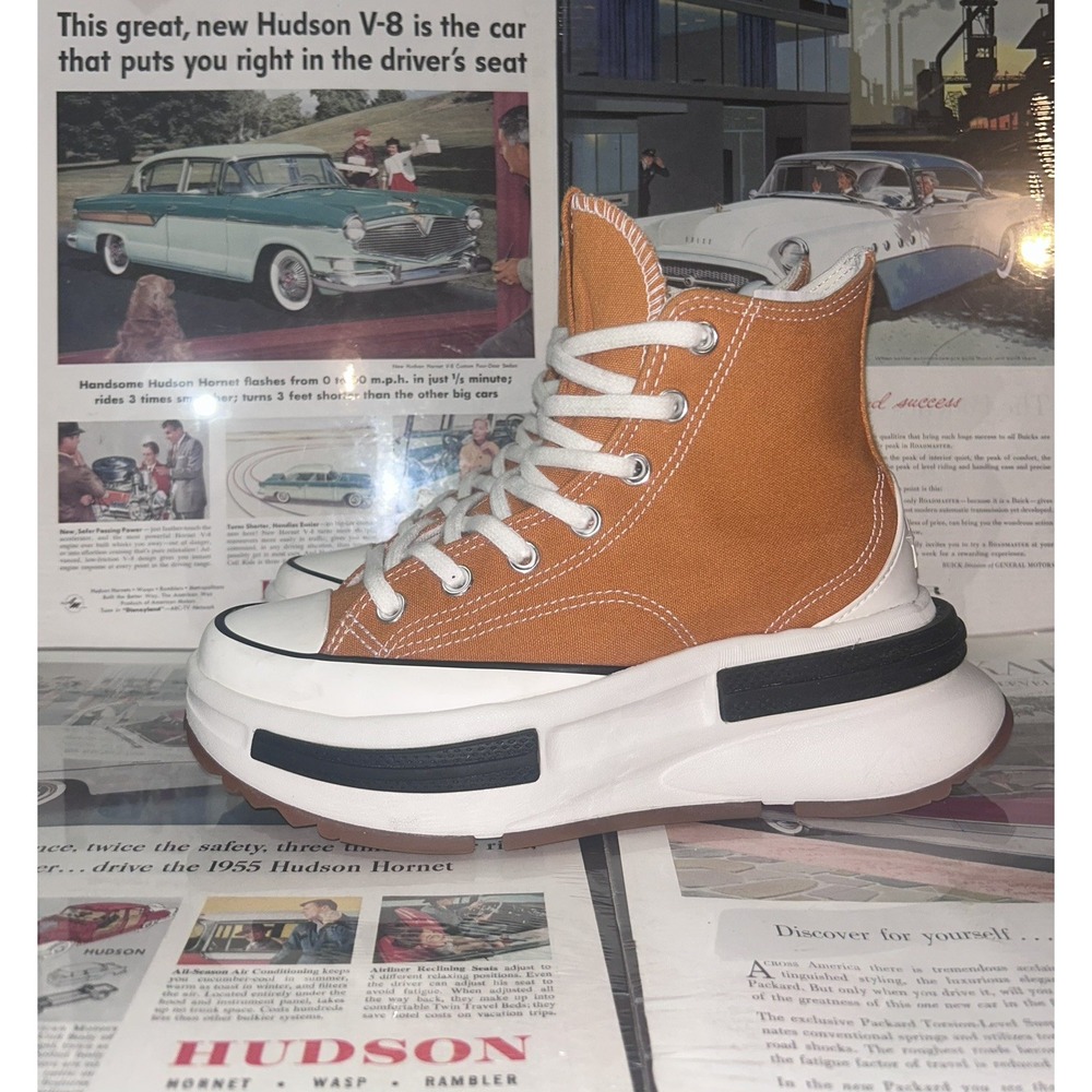 Converse Run Star Legacy CX Women's 6.5 Orange White Platform Sneakers A00853C